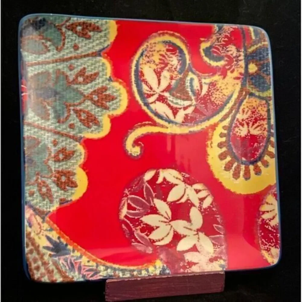 Certified International French Meadows Poetic Wanderlust Dinner Plate Red Floral